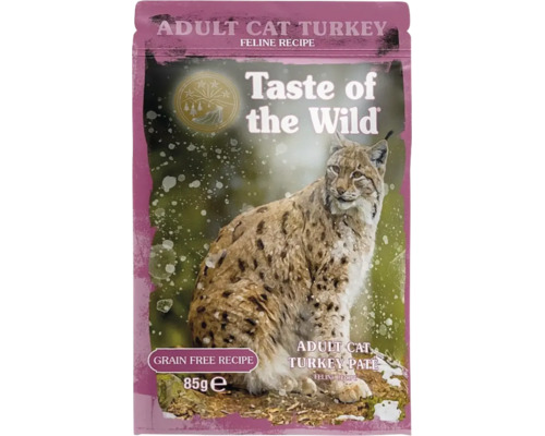 Plic hrană pentru pisici Taste of the Wild Adult Cat Turkey Pate, rețetă fără cereale, 85 grame.