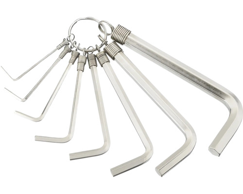 Set chei imbus hexagonale pe inel din metal de diverse dimensiuni