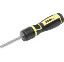 Șurubelniță cu clichet WGB cu suport pentru biți și mâner ergonomic.