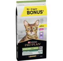 Hrană uscată pentru pisici Purina Pro Plan Sterilised Adult 1 Plus Renal Plus cu curcan, pachet bonus 10 plus 2 kilograme.