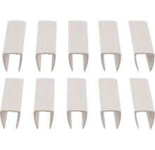 Set de zece cleme de montaj din plastic în formă de U.
