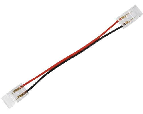 Cablu de conexiune pentru benzi LED cu doi conectori din plastic transparent.