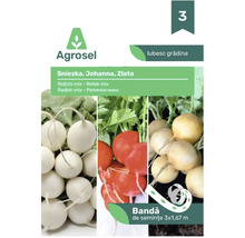 Agrosel amestec de ridichi Sniezka, Johanna, Zlata pe bandă de semințe, 3 ori 1,67 metri.