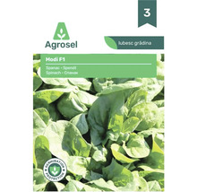 Agrosel Logo, semințe de spanac Modi F1 cu sigiliu de protecție a germinării.