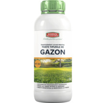 Îngrășământ lichid Agrisol pentru toate tipurile de gazon, 1 litru, formula N7-S8 pentru regenerare și densitate.