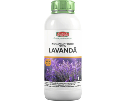 Îngrășământ lichid Agrisol pentru lavandă, 1 litru, raport azot, fosfor și potasiu 2-3-4.