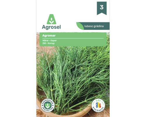 Plic cu semințe de mărar soiul Agromar de la Agrosel.