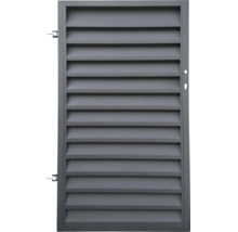 Poartă de grădină din metal cu lamele orizontale, balamale și pregătire pentru încuietoare.