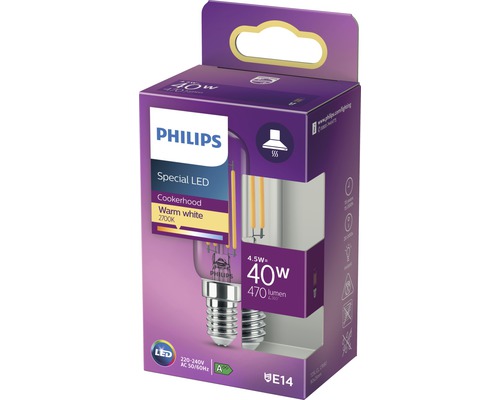 Bec LED Philips pentru hotă, 4,5 wați, soclu E14