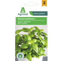 Agrosel Logo, semințe busuioc Ocimum basilicum cu protecție germinare și nivel de dificultate doi.