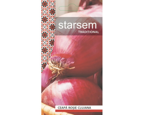 Plic cu semințe de ceapă roșie Clujana de la Starsem cu design tradițional.