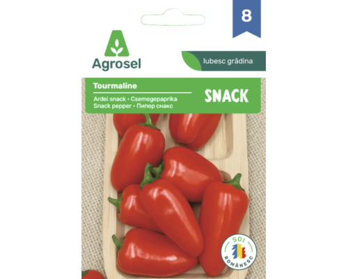 Plic cu semințe Agrosel pentru ardei snack roșii din soiul Tourmaline.
