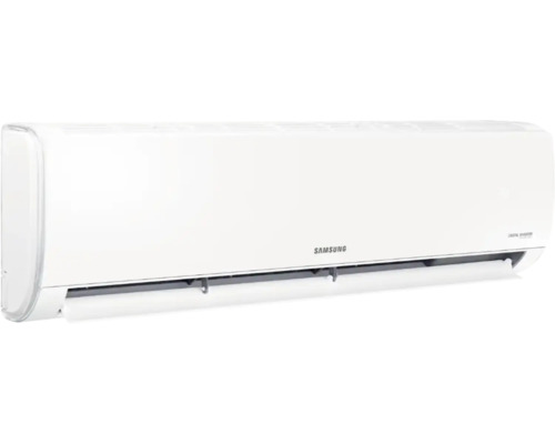 Unitate internă albă de aer condiționat split Samsung pentru montare pe perete cu tehnologie Digital Inverter.
