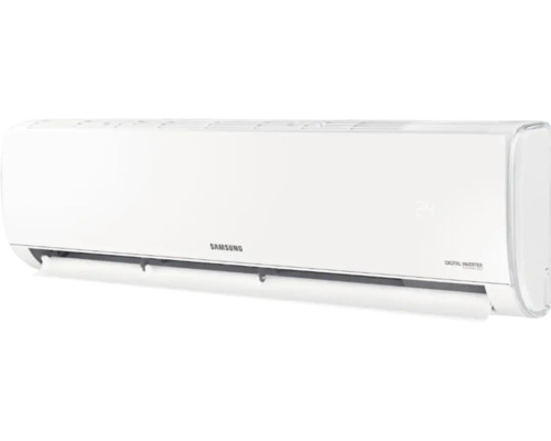 Aparat de aer condiționat de perete Samsung cu tehnologie Digital Inverter și afișaj de temperatură de 24 grade.
