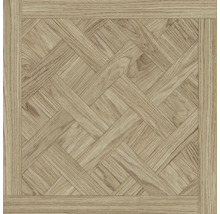 Pardoseală laminată cu aspect de parchet cu model împletit și margine de jur împrejur cu structură de lemn.