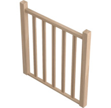 Balustradă de scară din lemn cu bare verticale și mână curentă
