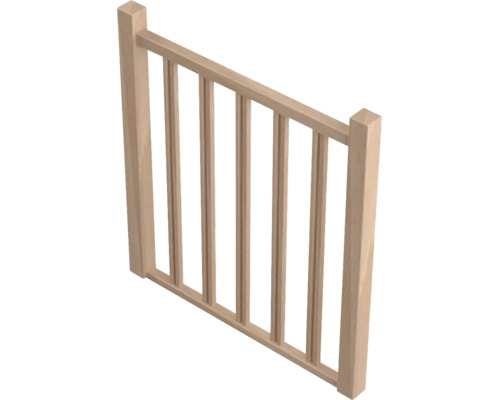 Balustradă de scară din lemn cu bare verticale și mână curentă