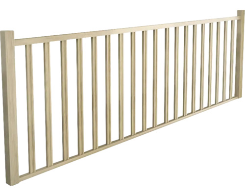 Element de balustradă din lemn cu bare verticale.