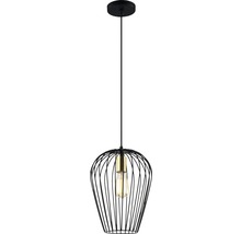 Lumină suspendată cu plasă de sârmă neagră și sursă de lumină