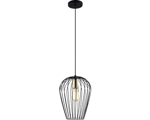 Lumină suspendată cu plasă de sârmă neagră și sursă de lumină
