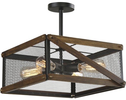 Lumină de plafon cu cușcă pătrată și patru becuri