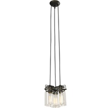 Lustră vintage Ursa E27 max. 3x40W, negru/fumuriu