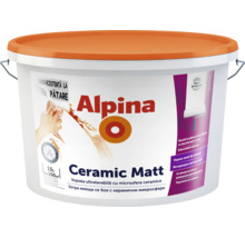 Vopsea mată de interior Alpina Ceramic Matt cu microsfere ceramice, găleată de 15 litri pentru circa 150 metri pătrați.