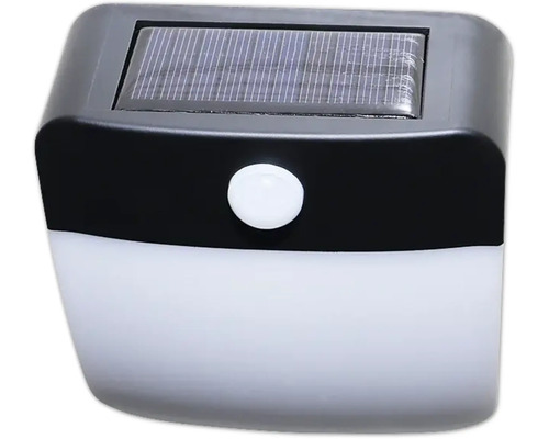 Aplică solară pentru exterior cu panou solar integrat și senzor de mișcare din plastic.