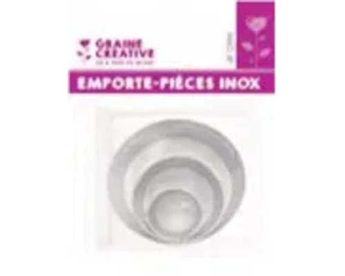 Set forme rotunde de tăiat Graine Créative din oțel inoxidabil pentru paste de modelat și aluat.