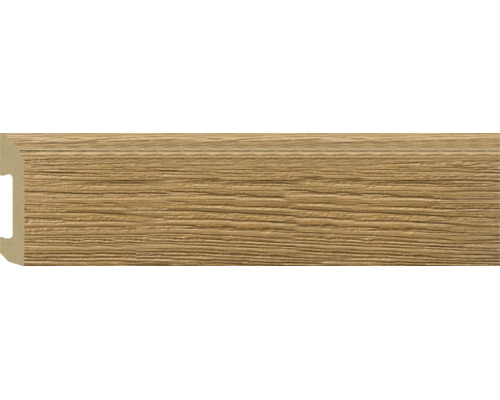 Plintă cu aspect de lemn și profil lateral.
