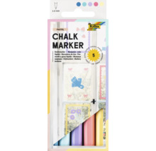 Set 5 markere cu cretă Folia pastel cu o grosime a liniei de 1 până la 2 milimetri pentru sticlă și ferestre.