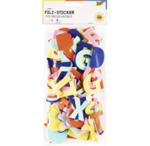 Logo folia BRINGMANN. Pachet cu 190 de autocolante colorate din pâslă sub formă de litere pentru activități de artizanat.