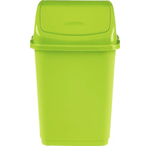 Coș de gunoi verde din plastic cu capac batant.