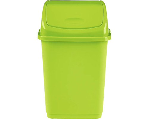 Coș de gunoi verde din plastic cu capac batant.