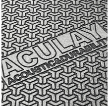 Izolație fonică structurată Aculay cu textul gravat Acoustic și Durability.