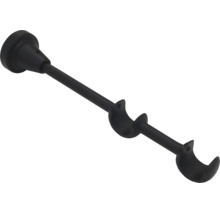 Suport dublu negru pentru galerie perdele din metal cu montare pe perete.