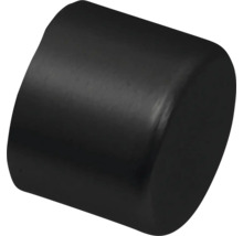 Capac de capăt rotund din plastic negru pentru țevi sau picioare de mobilier.