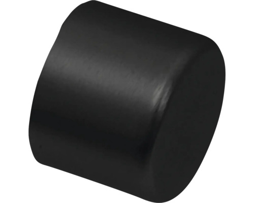 Capac de capăt rotund din plastic negru pentru țevi sau picioare de mobilier.