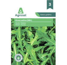 Agrosel Logo, plic de semințe pentru rucola Eruca sativa cu protecție pentru germinare.