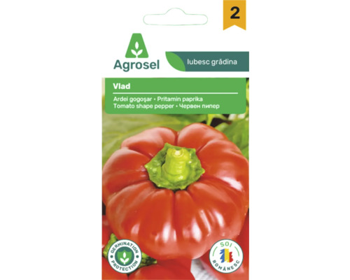 Semințe Agrosel Vlad, ardei gogoșar, Pritamin paprika. Cu protecție pentru germinare și soi românesc.