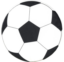 Pernă sau covor rotund cu model clasic de minge de fotbal.
