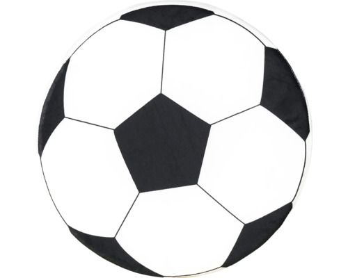 Pernă sau covor rotund cu model clasic de minge de fotbal.