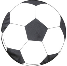 Minge de fotbal clasică cu un model caracteristic de pentagoane și hexagoane.