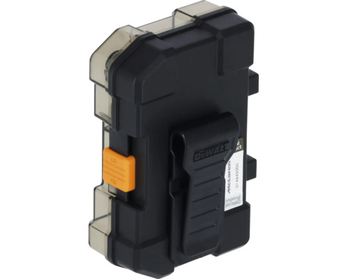 Cutie pentru biți DeWalt Small Tough Case cu clemă pentru curea și zăvor glisant, produs oficial McLaren.