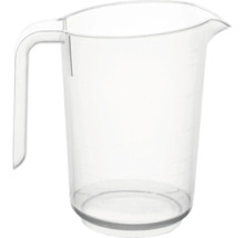 Cană gradată din plastic cu mâner, scală și cioc de turnare