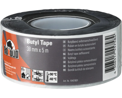 Bandă butilică Roxolid de etanșare, 38 mm x 5 m, rezistență la temperatură de la minus 40 la plus 90 grade.