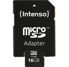Card de memorie Intenso Micro SDHC 16 Gigabyte Clasa 10 cu adaptor SD