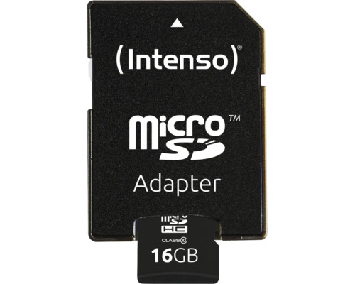 Card de memorie Intenso Micro SDHC 16 Gigabyte Clasa 10 cu adaptor SD