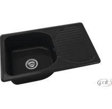 Chiuvetă încorporabilă cu o cuvă și picurător, negru