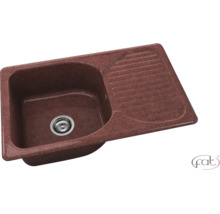 Chiuvetă încorporabilă cu picurător din material compozit de culoare terra.